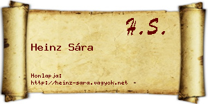 Heinz Sára névjegykártya